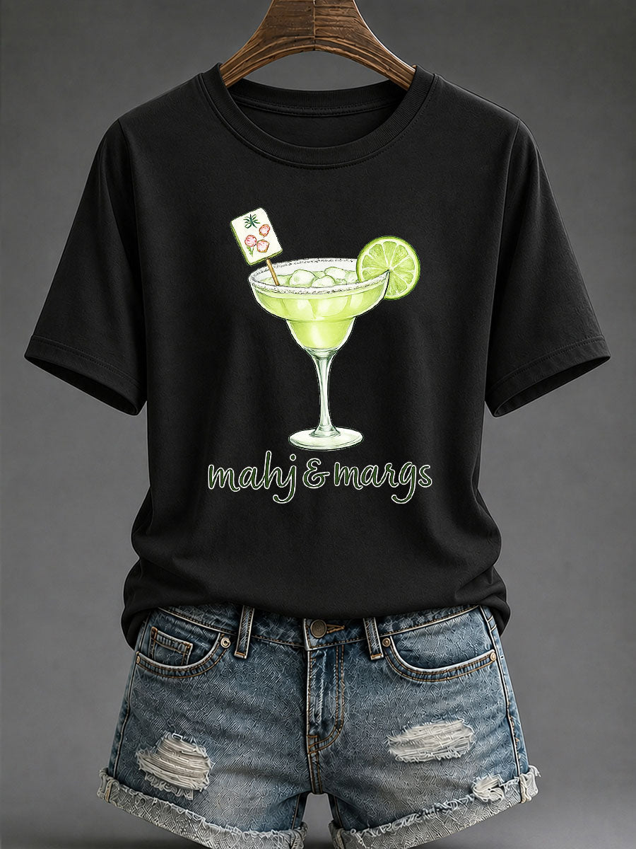 Women's Mahjong Print Casual T-Shirt