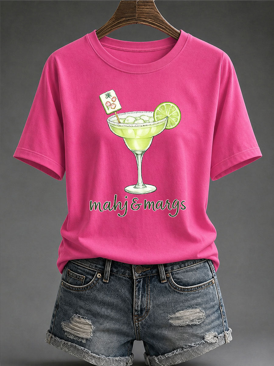Women's Mahjong Print Casual T-Shirt