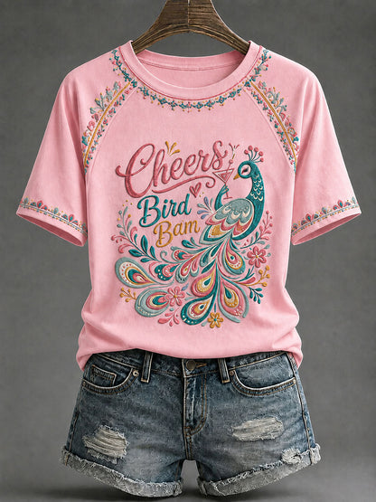 Women's Mahjong Print Casual T-Shirt