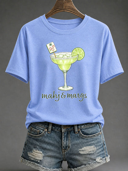 Women's Mahjong Print Casual T-Shirt