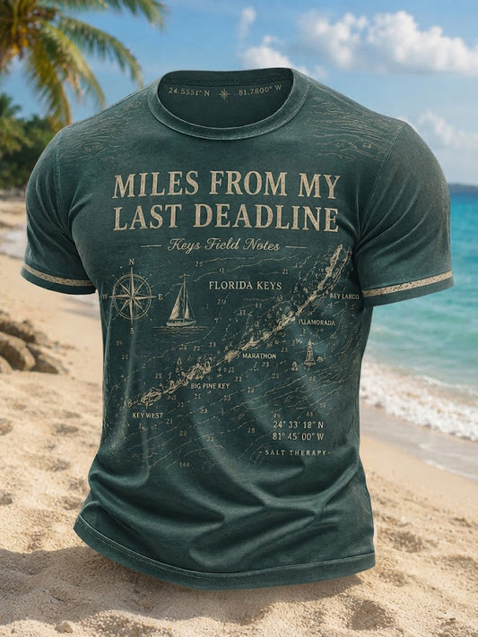 Men's Florida Keys Beach Retirement Printed T-shirt