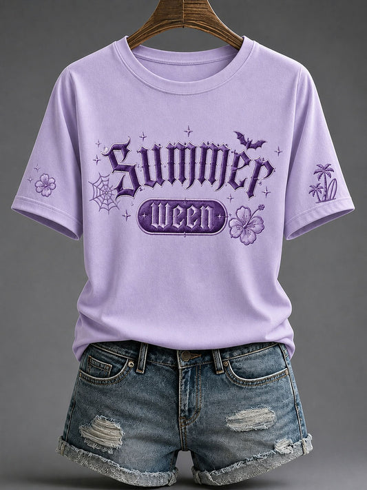 Women's Summerween Print Casual T-Shirt