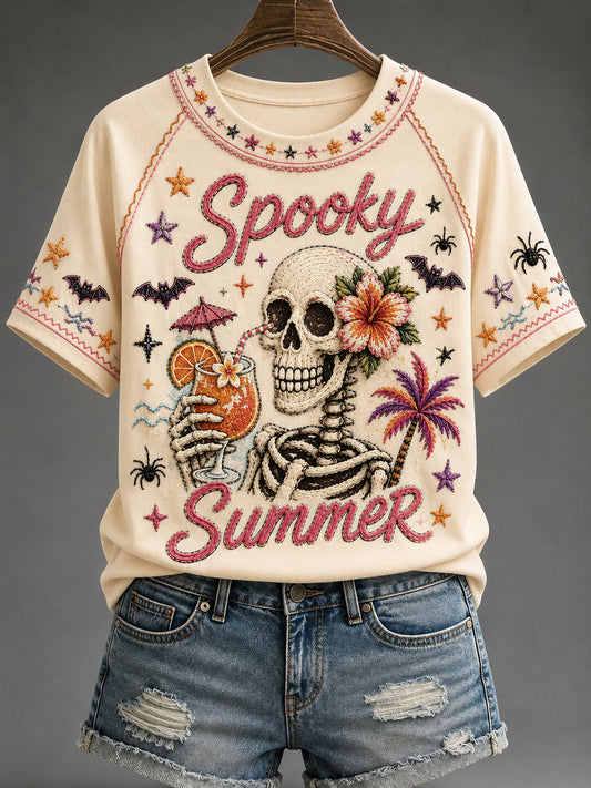 Women's Summerween Print Casual T-Shirt