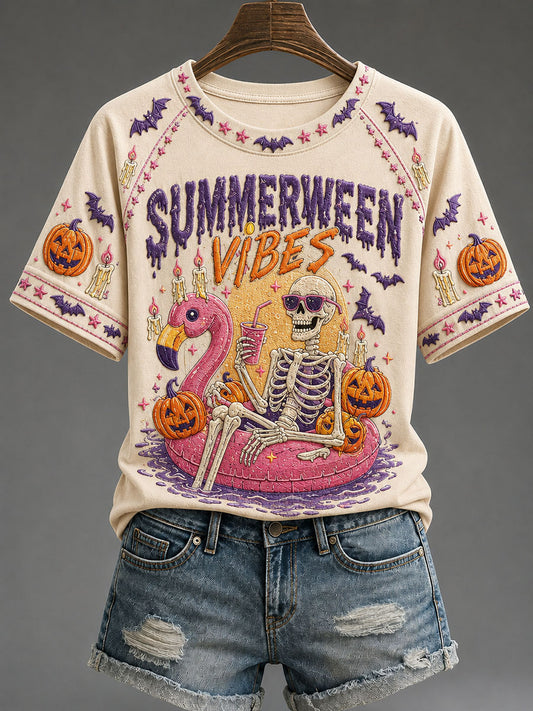 Women's Summerween Print Casual T-Shirt