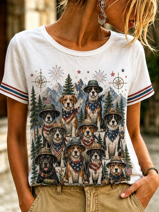 Women's Dog Printed T-shirt