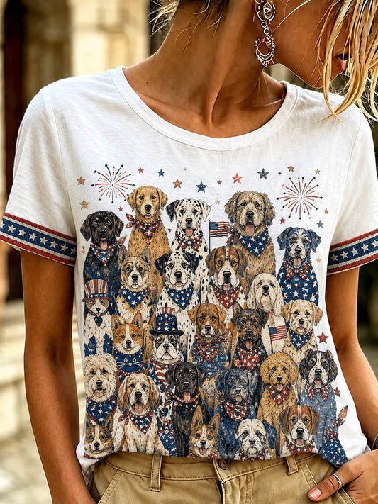 Women's Dog Printed T-shirt