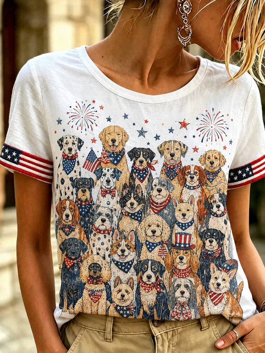 Women's Dog Printed T-shirt