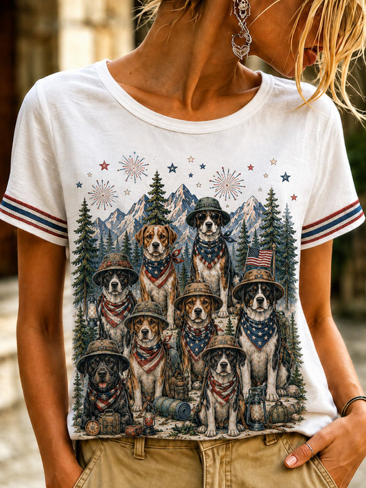 Women's Dog Printed T-shirt