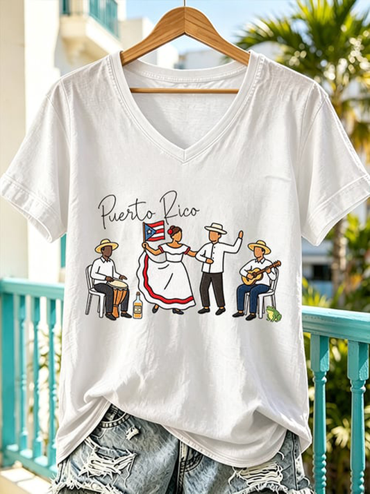 Women's Puerto Rico Printed short-sleeved T-shirt