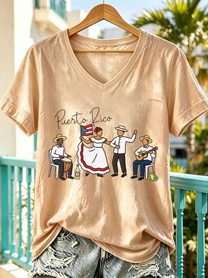 Women's Puerto Rico Printed short-sleeved T-shirt