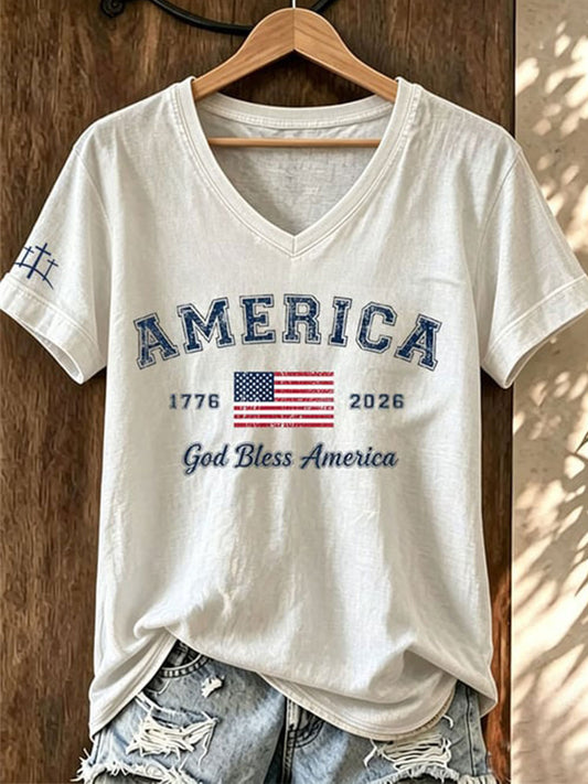 Women's God Bless America Short Sleeve T-Shirt