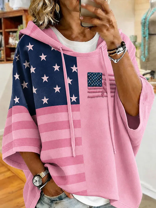 Women's Breast Cancer Awareness Support Pink Ribbon Printed Hoodie