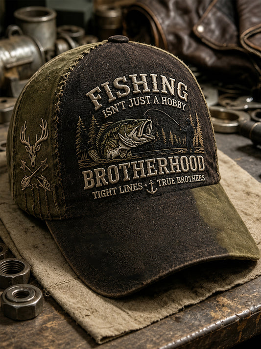 Men's Funny Old Bastards Fishing Club Lifetime Member Print Hat