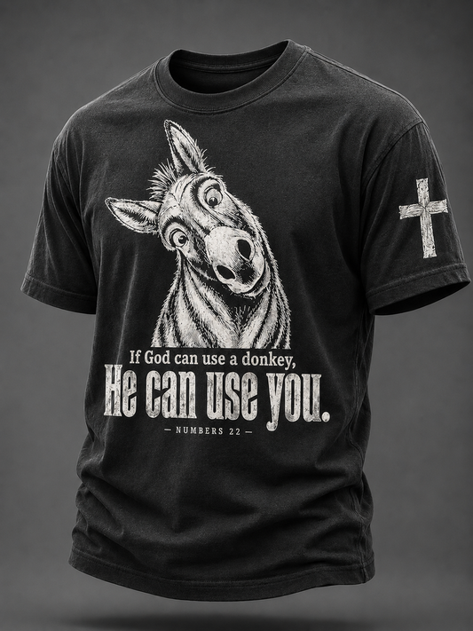 Men's If God Can Use A Donkey  He Can Use You Short Sleeves T-shirt