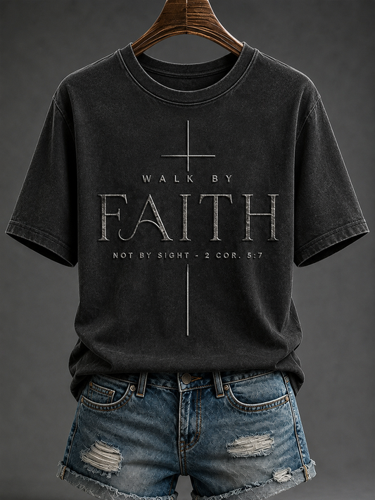Women's Walk By Faith  Not By Sight Short-sleeved T-shirt