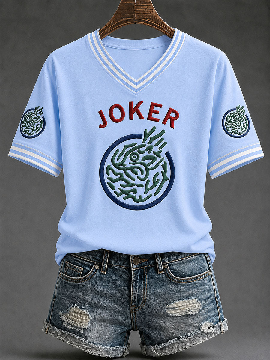 Women's Mahjong Print Casual T-Shirt