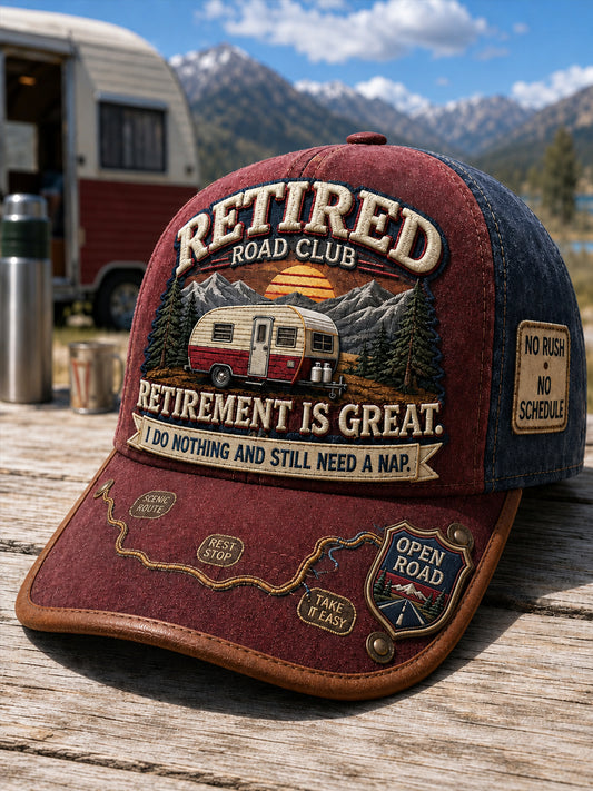 Unisex Vintage  “Retired Road Club” Print Hat