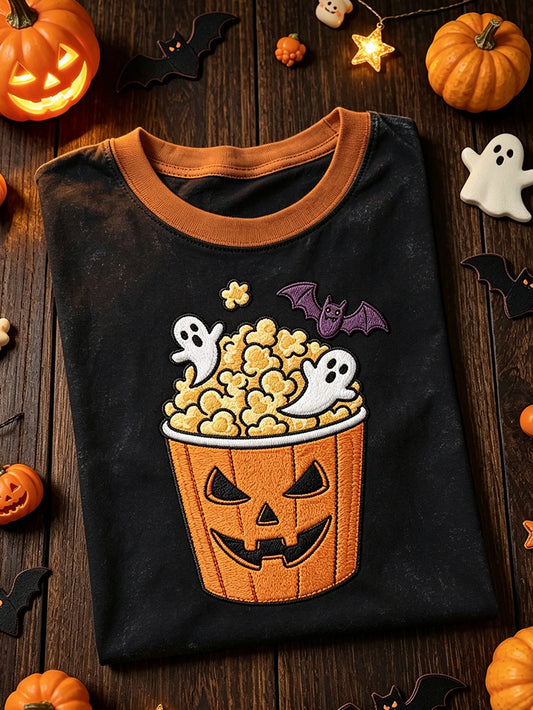 Women's Halloween theme pattern printed casual short-sleeve T-shirt