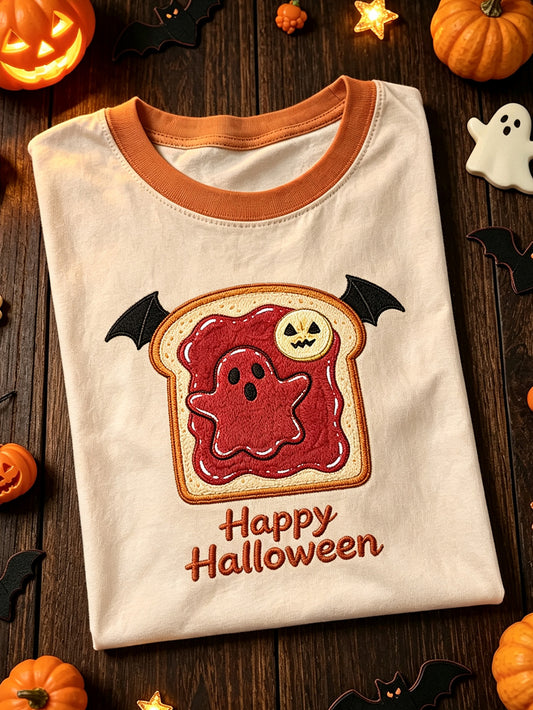 Women's Halloween theme pattern printed casual short-sleeve T-shirt