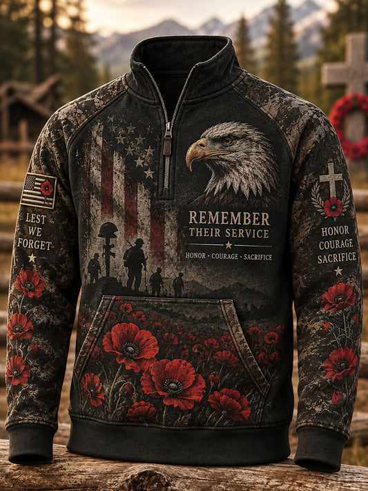 Men's Veterans Day Print Casual Sweatshirt