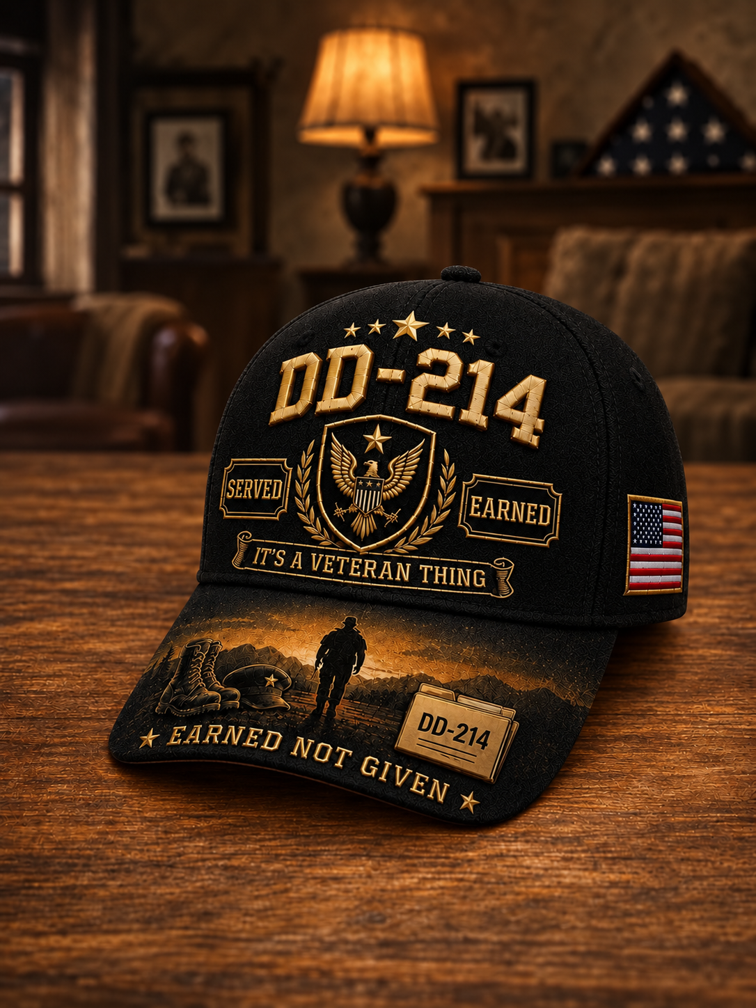 Unisex Veteran Pride DD-214 Print Hat