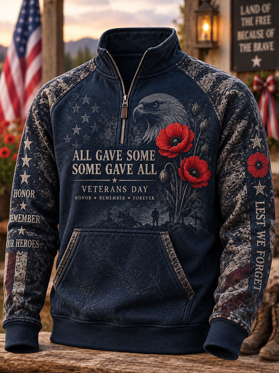 Men's Veterans Day Print Casual Sweatshirt