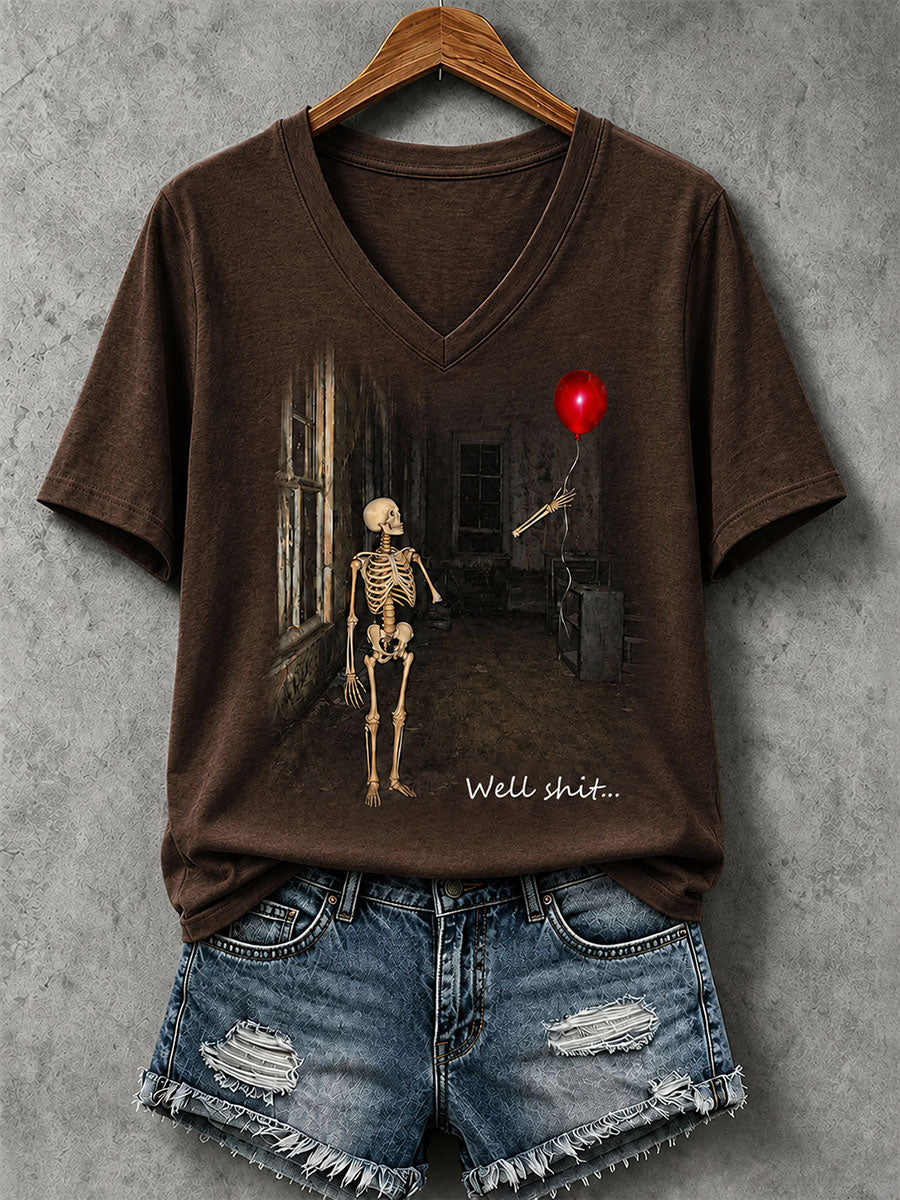 Women's Well Shit Skull T-shirt