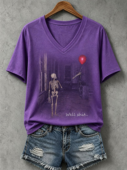 Women's Well Shit Skull T-shirt