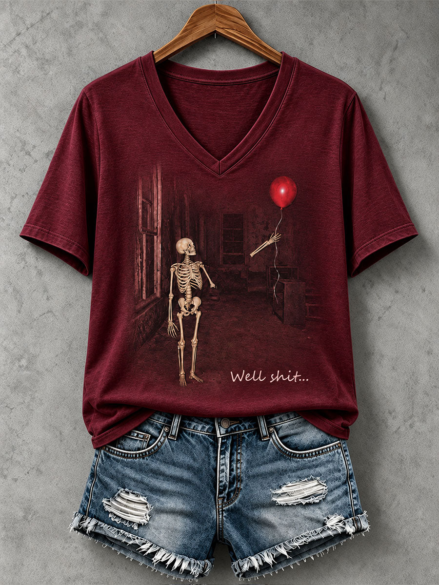 Women's Well Shit Skull T-shirt