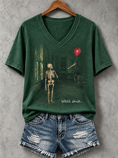 Women's Well Shit Skull T-shirt
