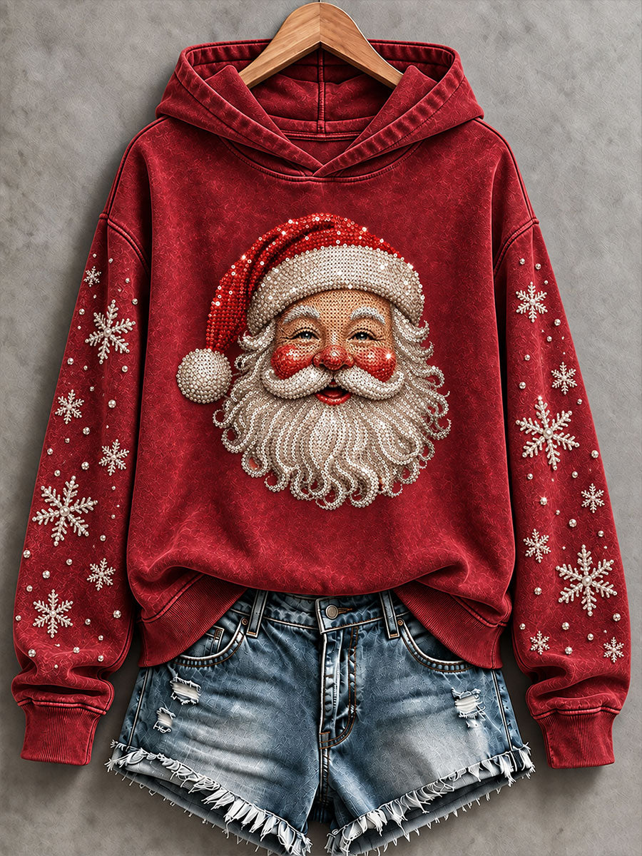Women's Christmas Santa Print Regular Sweatshirt